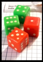 Dice : Dice - 6D Pipped - Group Red and Green Plastic From India - Ebay Aug 2013